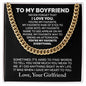 To My Boyfriend Cuban Chain Necklace, Romantic Valentines Day Gift for Boyfriend, Boyfriend Birthday Gift, Thoughtful Boyfriend Gift Ideas