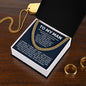 TO MY MAN CUBAN CHAIN NECKLACE, PROMISE NECKLACE FOR HIM, CHRISTMAS GIFT FOR MAN, BOYFRIEND GIFT, ROMANTIC BIRTHDAY GIFT FOR HUSBAND, ROMANTIC GIFT FOR BOYFRIEND,