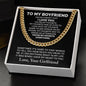 To My Boyfriend Cuban Chain Necklace, Romantic Valentines Day Gift for Boyfriend, Boyfriend Birthday Gift, Thoughtful Boyfriend Gift Ideas