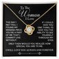 TO THE WOMAN I LOVE LOVEKNOT NECKLACE, VALENTINE GIFT FOR WIFE