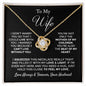 TO MY WIFE NECKLACE, ANNIVERSARY GIFT FOR WIFE, WIFE BIRTHDAY GIFT, GIFT FOR WIFE, WIFE NECKLACE, MOTHER DAY GIFT, VALENTINE'S GIFT, LOVE KNOT NECKLACE
