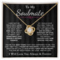 TO MY SOULMATE | ALWAYS AND FOREVER | LOVE KNOT NECKLACE