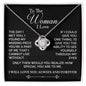 TO THE WOMAN I LOVE LOVEKNOT NECKLACE, VALENTINE GIFT FOR WIFE