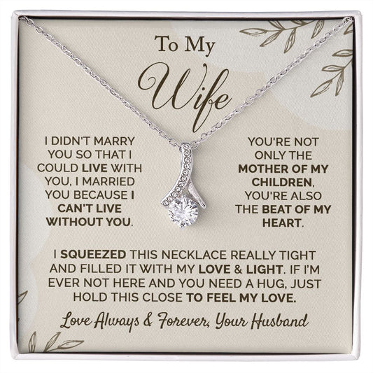 TO MY WIFE NECKLACE,  ANNIVERSARY GIFT FOR WIFE, WIFE BIRTHDAY GIFT, GIFT FOR WIFE, WIFE NECKLACE, MOTHER DAY GIFT, VALENTINE'S GIFT, ALLURING BEAUTY NECKLACE
