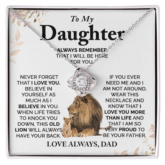 My Daughter, Gift From Dad, Daughter Gift, Daughter Necklace, Love Knot Necklace, 14k Sentimental Gift,  Daughter Birthday Gift, Daughter Valentine Gift, Daughter Christmas Gift