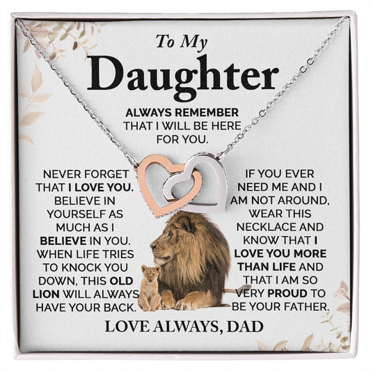 My Daughter, Gift From Dad, Daughter Gift, Daughter Necklace,  InterLocking Hearts, Sentimental Gift, Daughter Birthday Gift, Daughter Valentine Gift, Daughter Christmas Gift