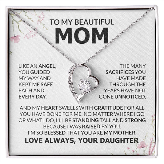 To My Beautiful Mom  I'm So Blessed Necklace, Mom Gift, Mom Necklace, Mom Birthday Gift from Daughter, Mom Gift from Son, Mother's Day Gifts, Forever Love Necklace