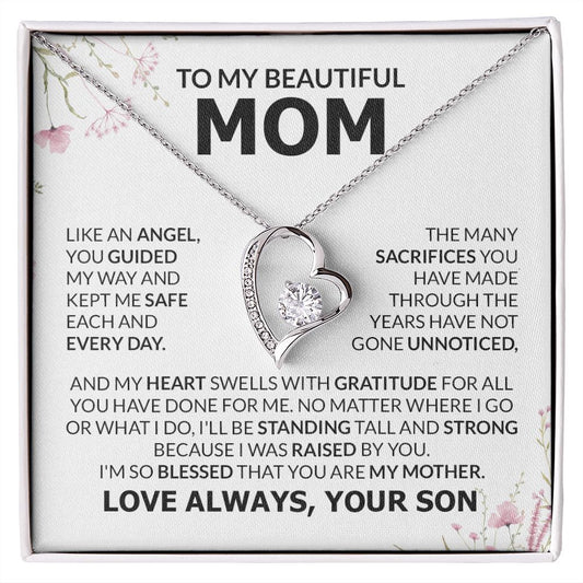 To My Beautiful Mom  I'm So Blessed Necklace, Mom Gift, Mom Necklace, Mom Birthday Gift from Daughter, Mom Gift from Son, Mother's Day Gifts, Forever Love Necklace