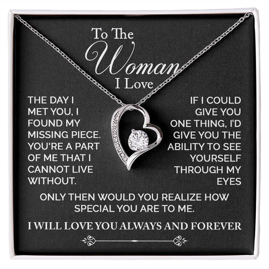TO THE WOMAN I LOVE FOREVER LOVE NECKLACE
