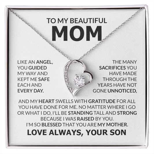 To My Beautiful Mom  I'm So Blessed Necklace, Mom Gift, Mom Necklace, Mom Birthday Gift from Daughter, Mom Gift from Son, Mother's Day Gifts, Forever Love Necklace